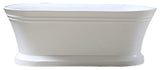 67" Freestanding Acrylic Bathtub, White/Polished Chrome