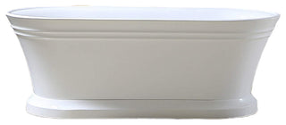 67" Freestanding Acrylic Bathtub, White/Polished Chrome