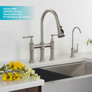 Allyn Traditional 3-Function Bridge Pull-Down Kitchen Faucet Spot Free Stainless