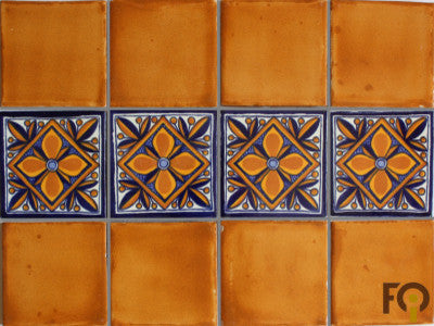 4.2x4.2 9 pcs Mustard Talavera Mexican Tile