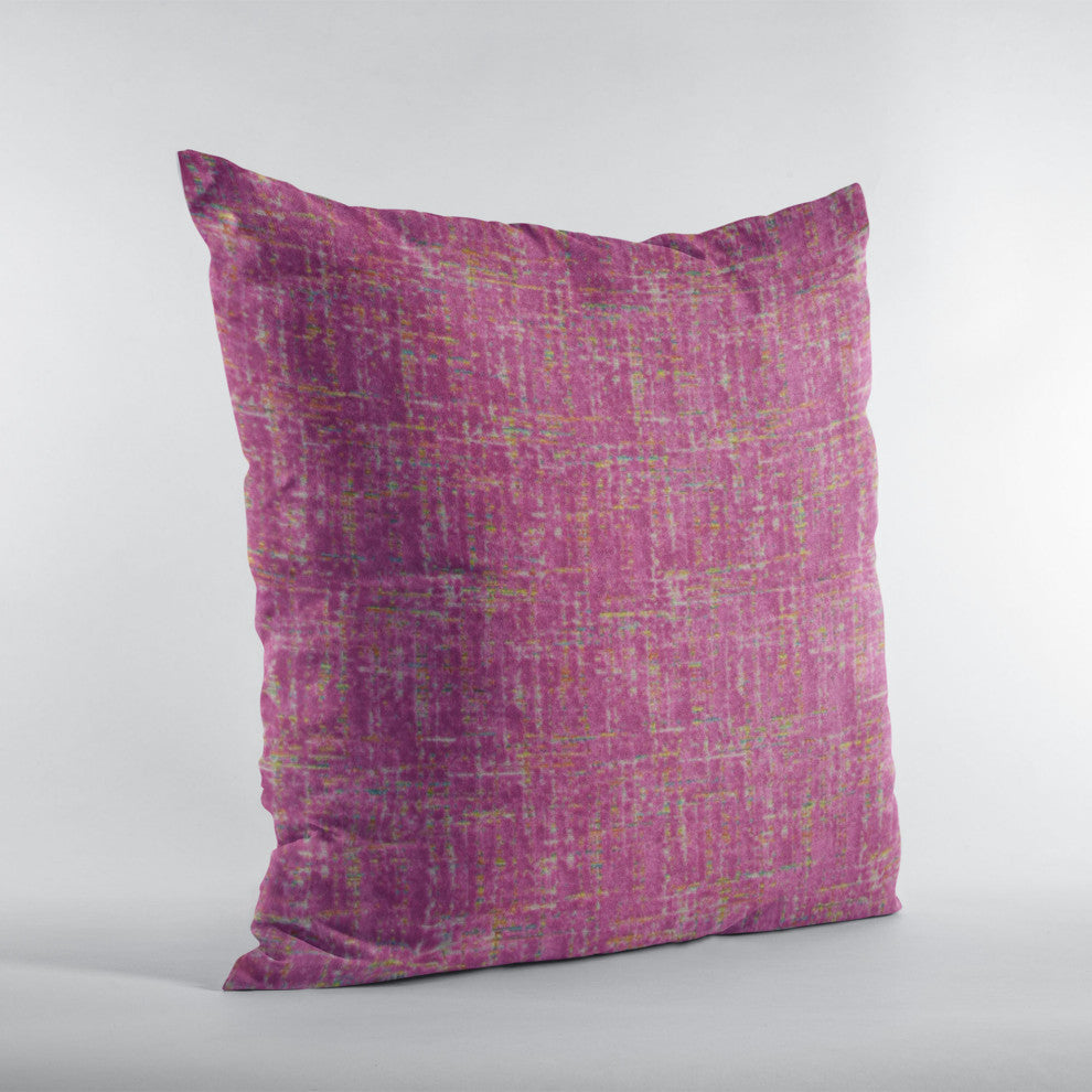 Fuchsia New Planet Cut Velvet Luxury Throw Pillow, Double sided 26"x26"