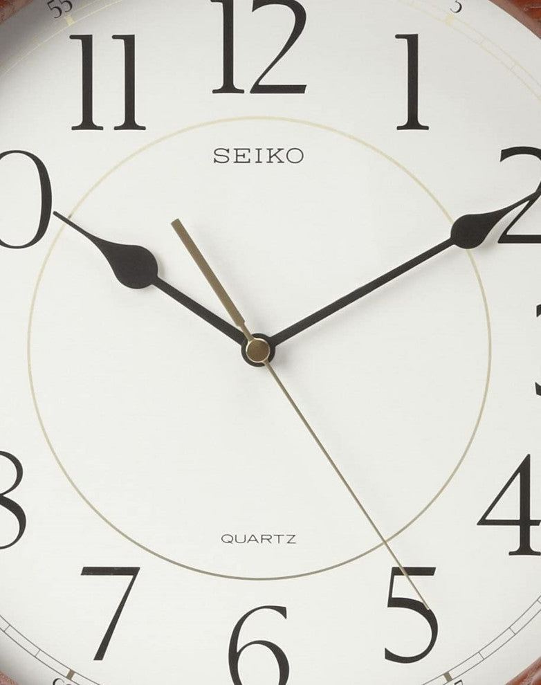 Dark Brown Solid Oak with Arabic Numbers, Quiet Sweep 13"