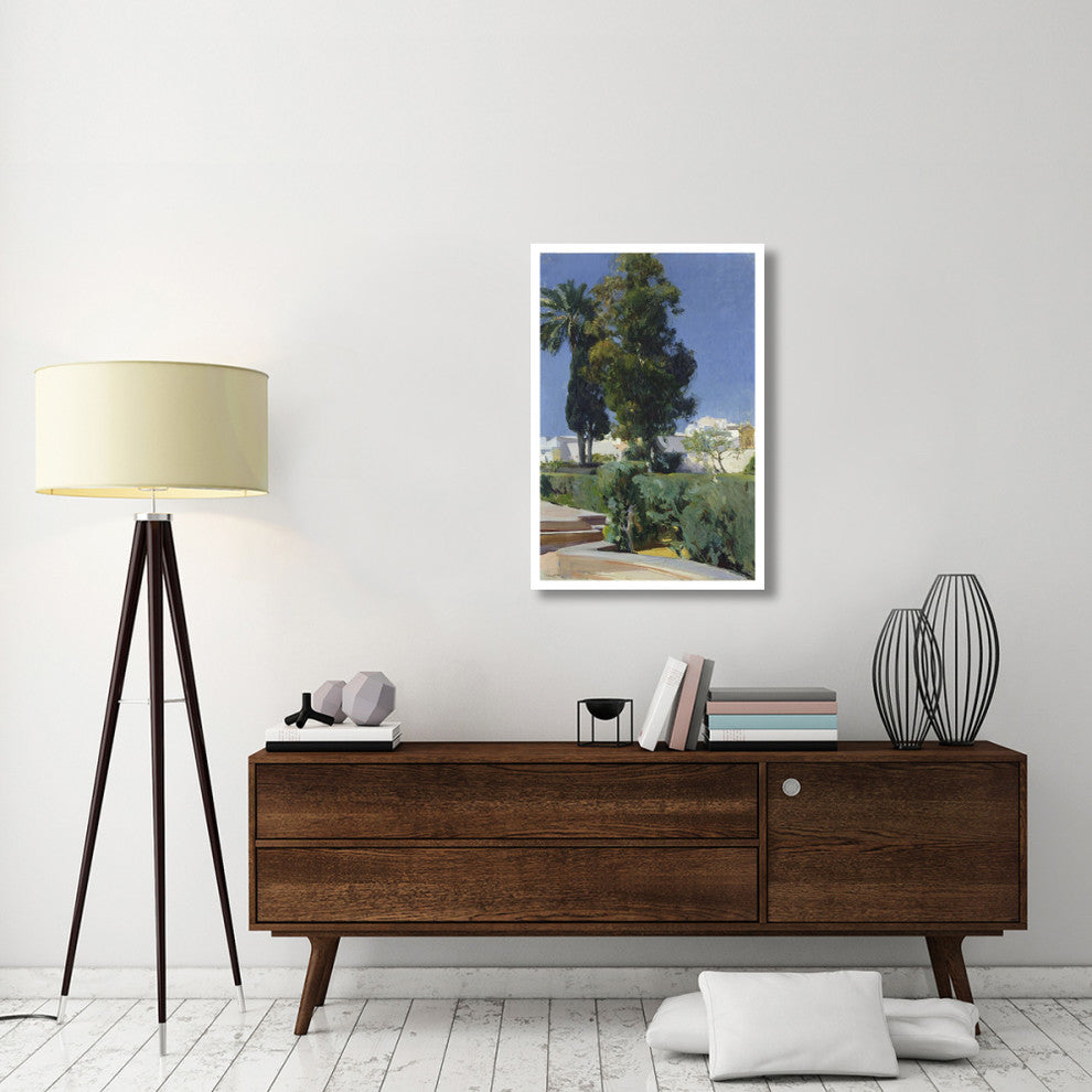 "Corner of the Garden, Alcazar, Sevilla" Paper Art, 26"x38"
