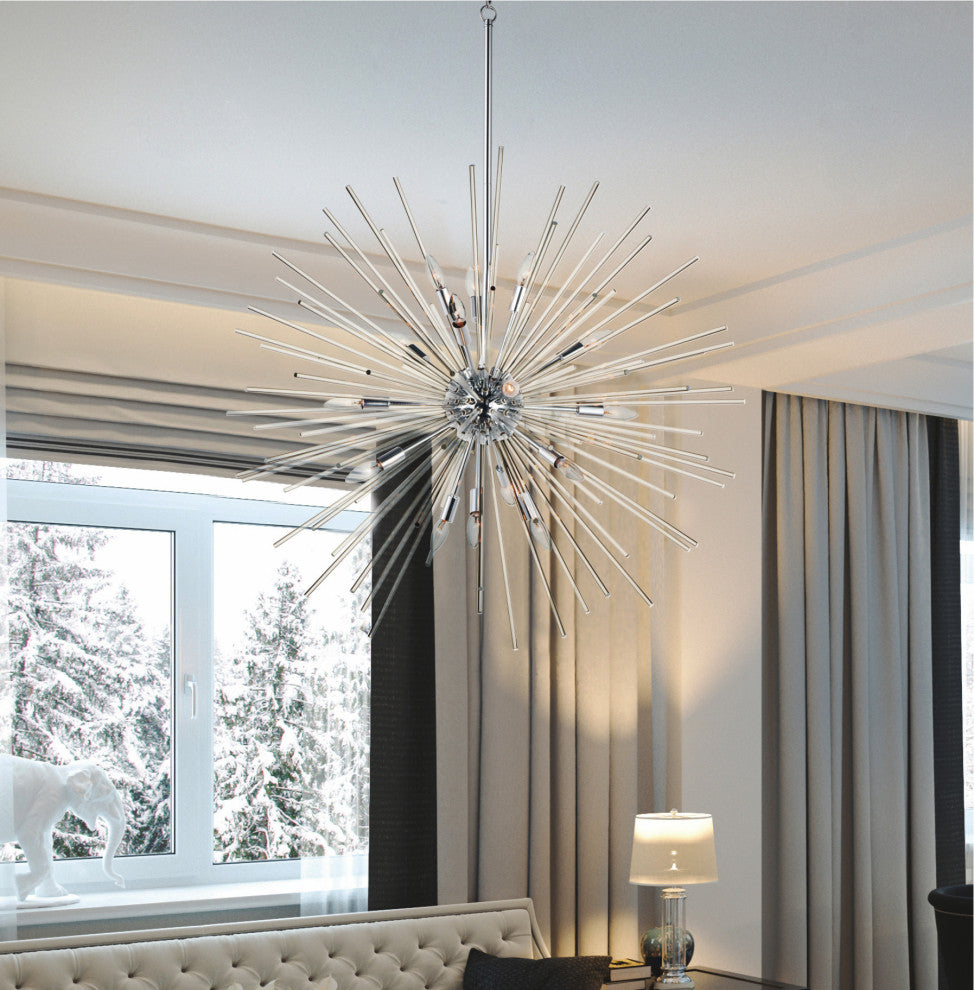 Maxim 28666CL Polaris 16 Light 37-1/2" Tall Abstract Sputnik - Satin Brass