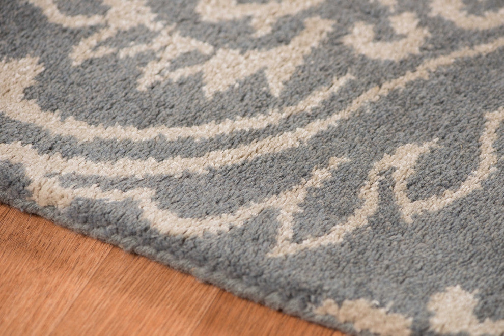 5" X8" X 0.5" Gray Wool Area Rug