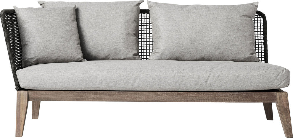 Netta Left Arm Sofa, Dark Gray Cord and Weathered Eucalyptus