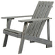 Irving Outdoor Patio Modern Acacia Wood Adirondack Chair, Gray