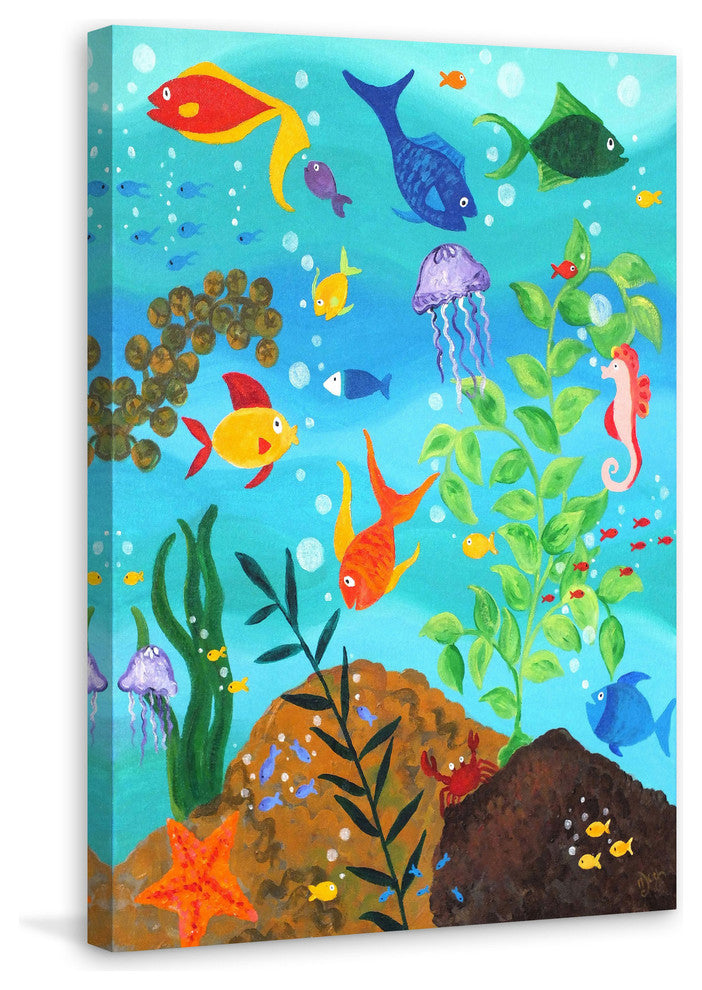 Marmont Hill, "Happy Fish III" by Nicola Joyner Painting Wrapped Canvas, 20x30