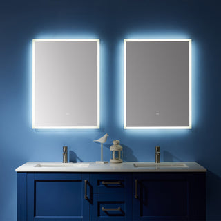 Rectangle Illuminated Bathroom/Vanity Wall Mirror, 24 Inch
