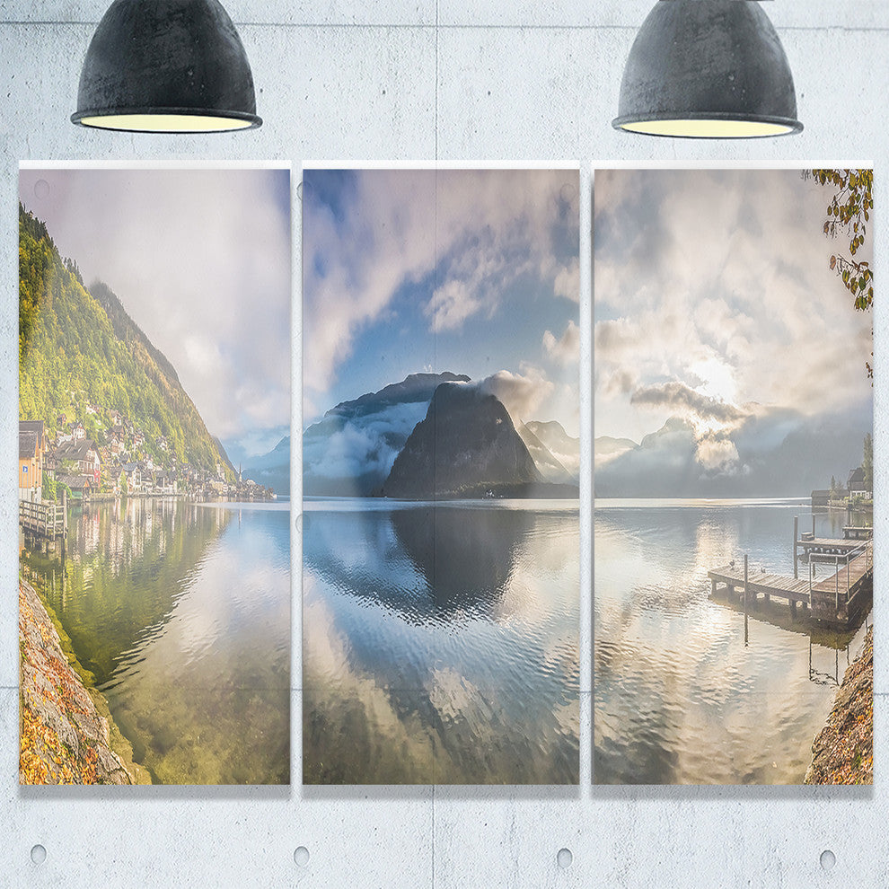 "Fabulous Mountain Lake in Alps" Metal Wall Art, 3 Panels, 36"x28"