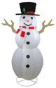 Pre-Lit Outdoor Chenille Swirl Large Snowman With Top Hat Christmas Decoration