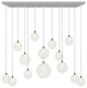 Napa 14 Pendants Blown Glass Chandelier, Silver, 36", Clear Glass