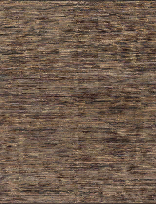 Natural Leather & Jute, Edge Area Rug, Brown, 7'9"x9'9"