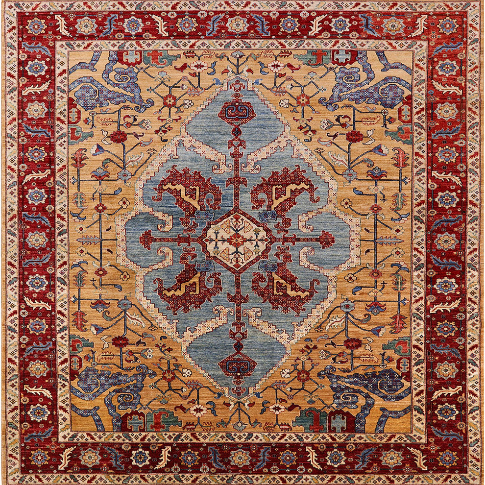 Ahgly Company Indoor Square Mid-Century Modern Area Rugs, 5' Square
