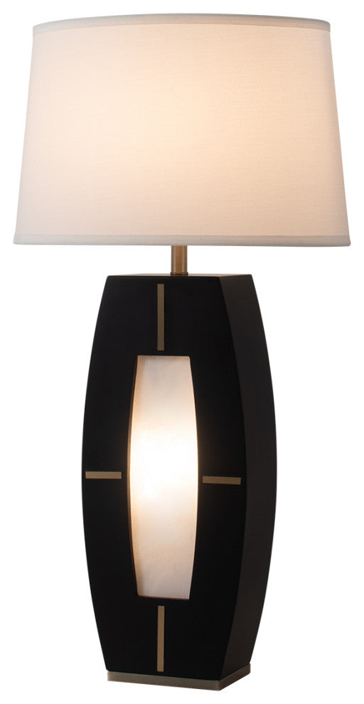 Delacey Table Lamp with Nightlight - Ebony