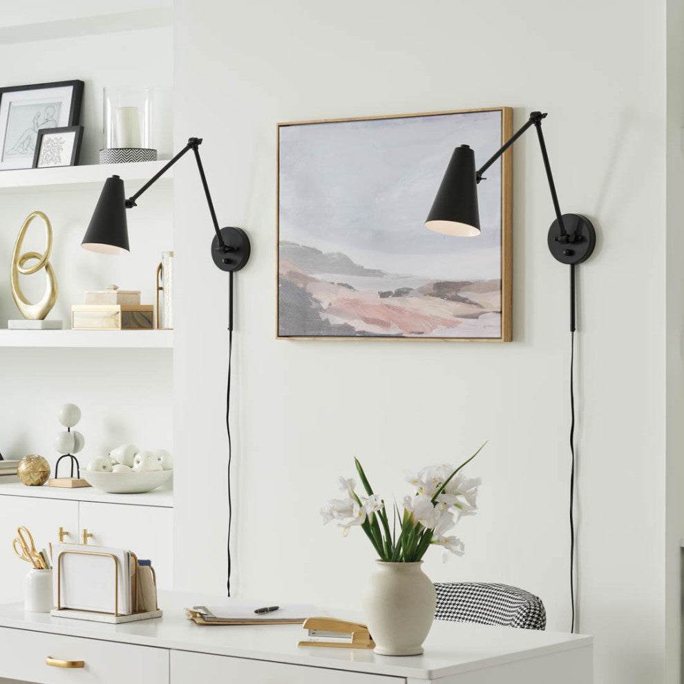 Sylvia 1 Light Wall Sconce, Black