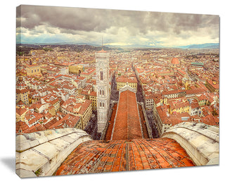 "Florence View From Duomo Cathedral" Canvas Print20"x12"