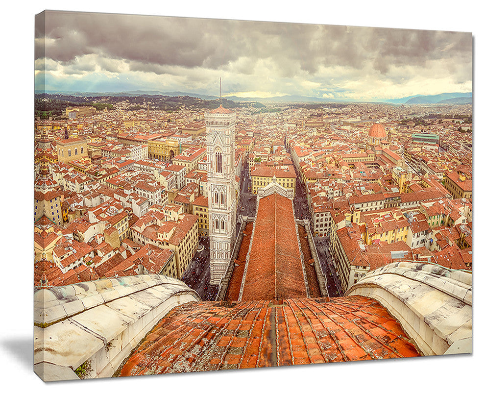"Florence View From Duomo Cathedral" Canvas Print20"x12"