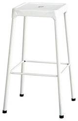 Pemberly Row 29" Metal Backless Bar Stool with Nylon Glides in White