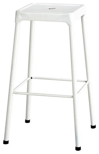 Pemberly Row 29" Metal Backless Bar Stool with Nylon Glides in White