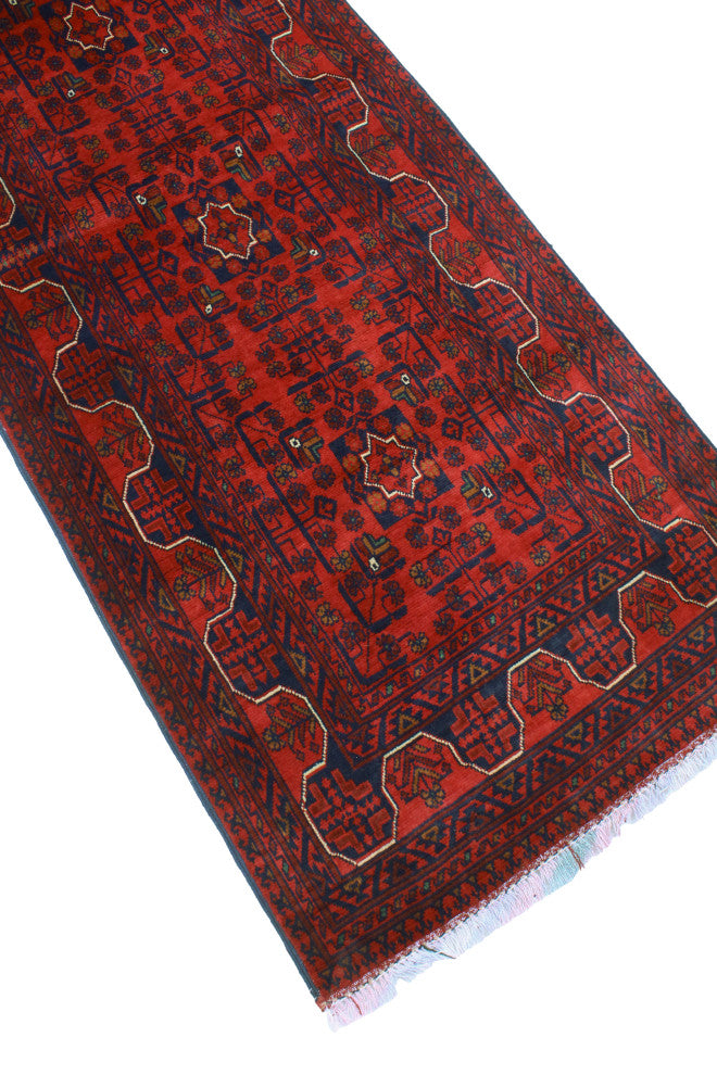 Khamyab Raya Red/Navy Runner, 2'6x19'7
