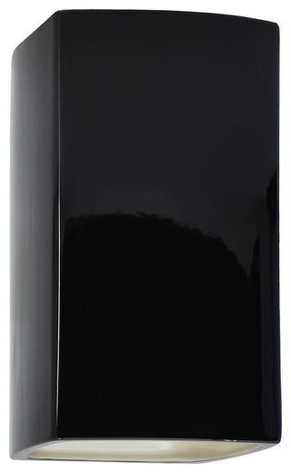 Ambiance Small Rectangle Wall Sconce, Open, Black, Matte White, LED