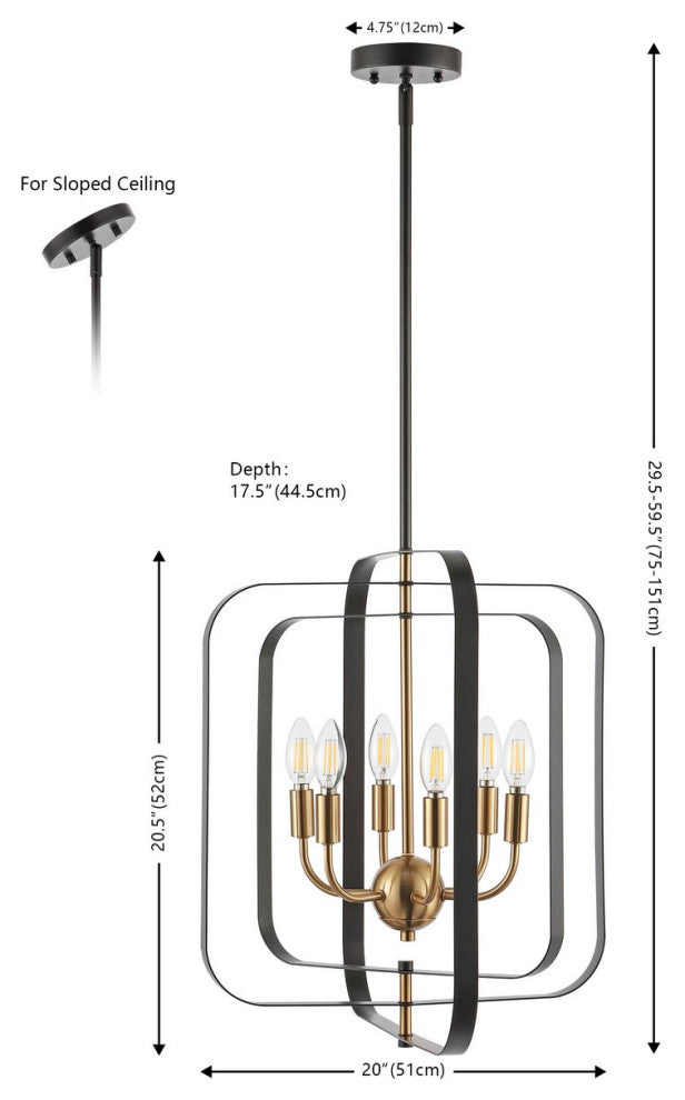 Safavieh Dellyth 6 Lt 20" Pendant