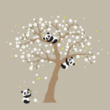 Panda and Cherry Blossom Tree Wall Decal, Scheme B