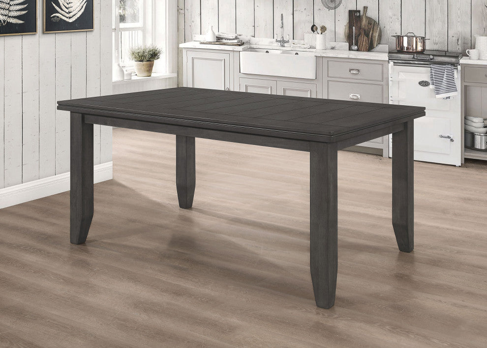 Dalila Rectangular 66" Wood Dining Table Dark Grey