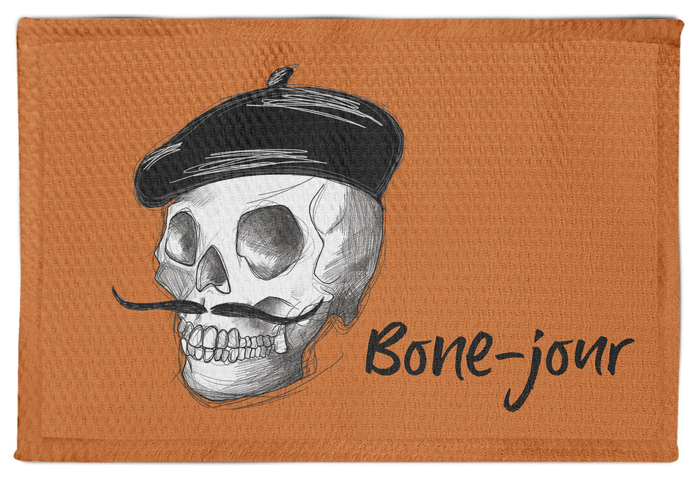 Bone-Jour Skull Sketch Area Rug