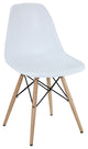 Modern Eiffel Side Chair Wood Dowel Base, White