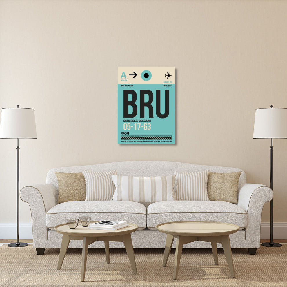 "BRU Brussels Luggage Tag 1" Fine Art Print