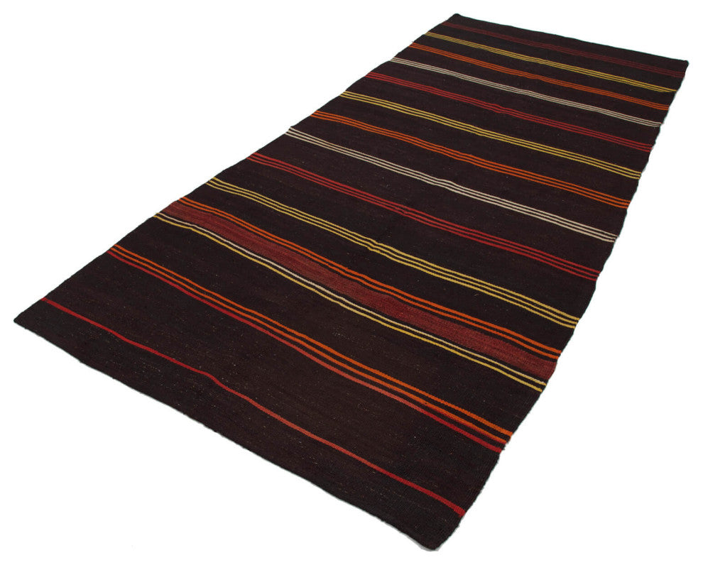 Rug N Carpet - Handmade Turkish 5' 0'' x 11' 11'' Vintage Goat Hair Kilim Rug
