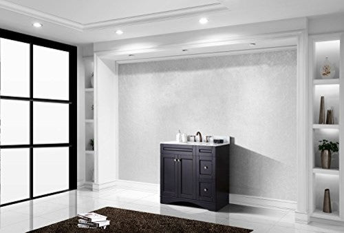 Elise 36" Single Bathroom Vanity in Espresso with Marble Top