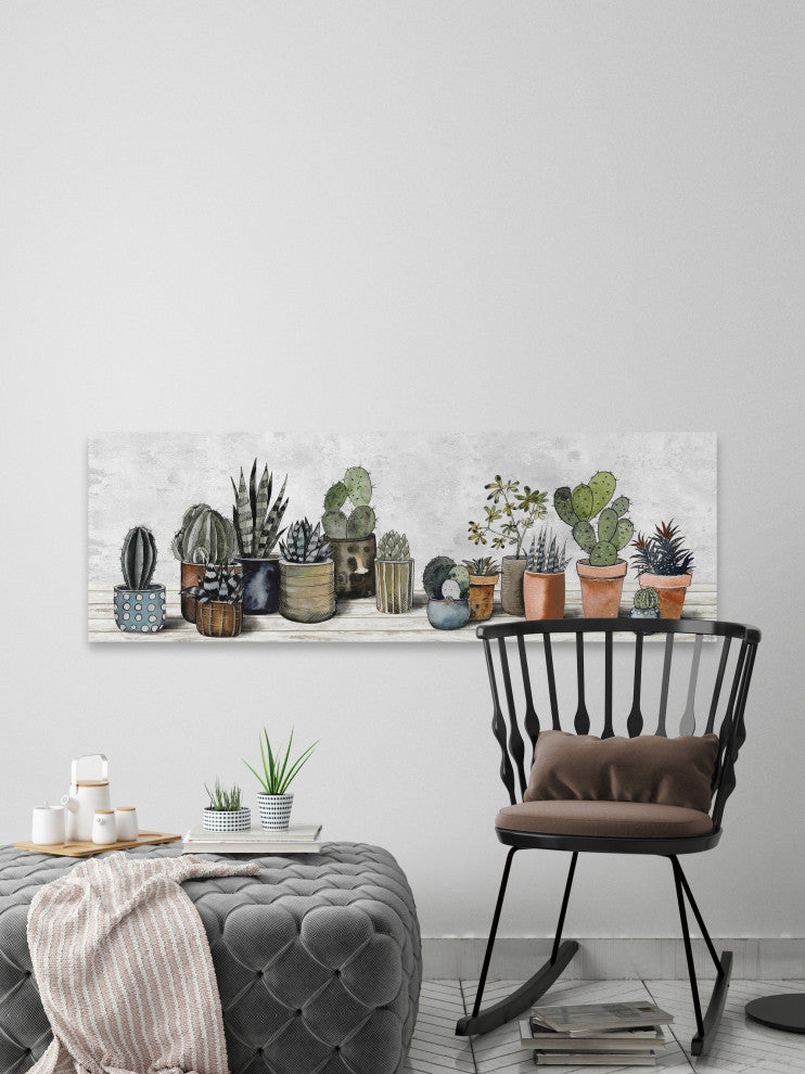 "Succulent Centerpiece" Painting Print on Wrapped Canvas