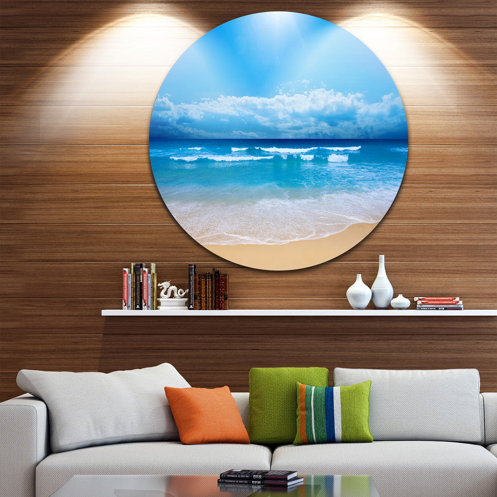 Paradise Beach, Seascape Photography Round Wall Art, 23"