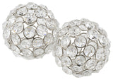 6" Silver Faux Crystal and Silver Decorative Orb Tabletop Sculpture