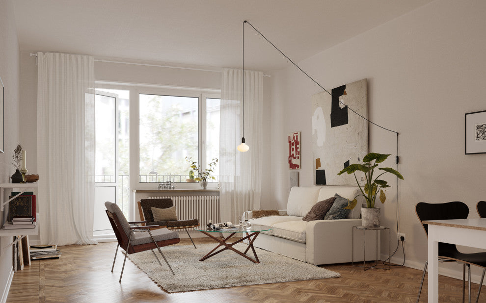 Graphite plug-in pendant with Oval US
