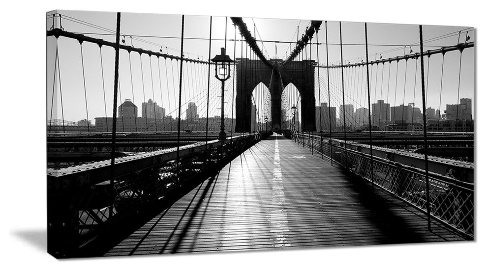"Dark Brooklyn Bridge" Canvas Print