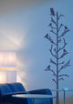 Stick Tree with Birds Vinyl Wall Decal, 60"x 17", Sand