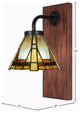 Oxbridge 1-Light Wall Sconce, Matte Black & Painted Wood-look Metal/Zion Art