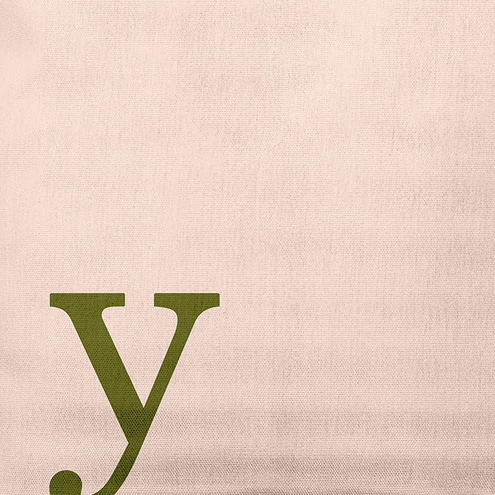 20"x20" Modern Monogram Decorative Throw Pillow, Olive