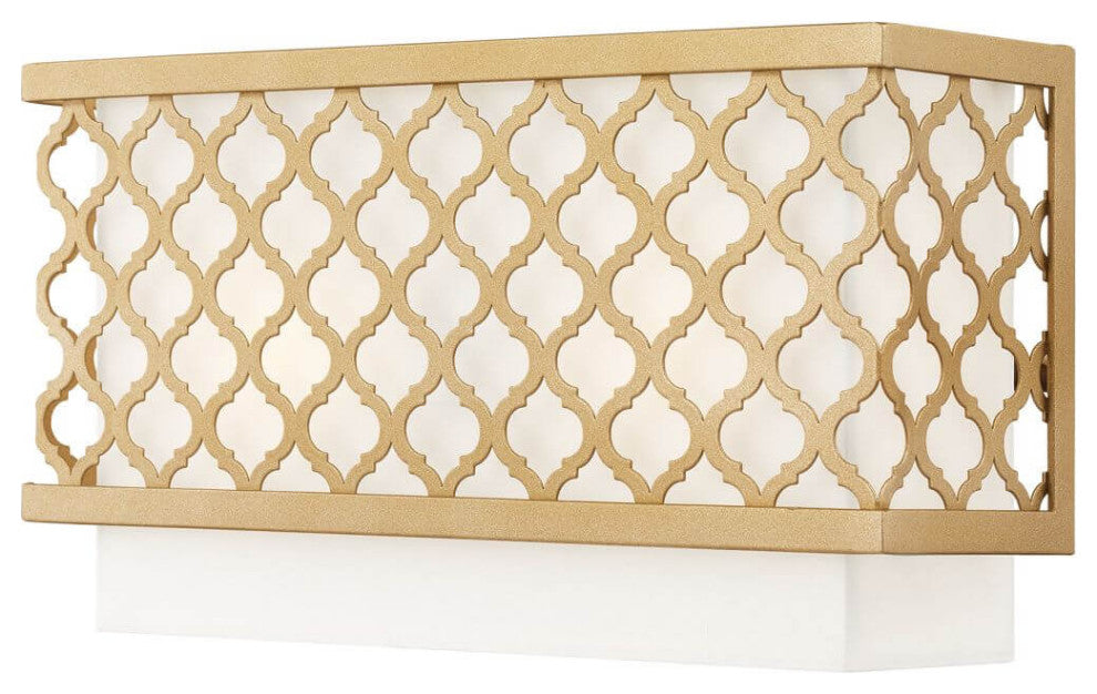 Livex Arabesque 2 Light 7" Tall Wall Sconce, Soft Gold