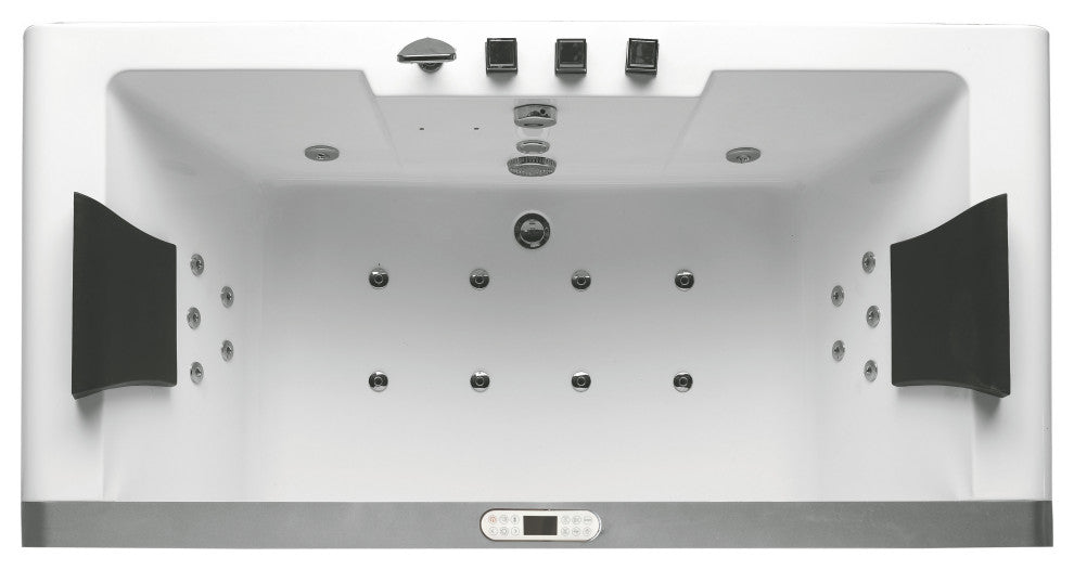 EAGO AM196ETL 6 ft Clear Rectangular Acrylic Whirlpool Bathtub for Two