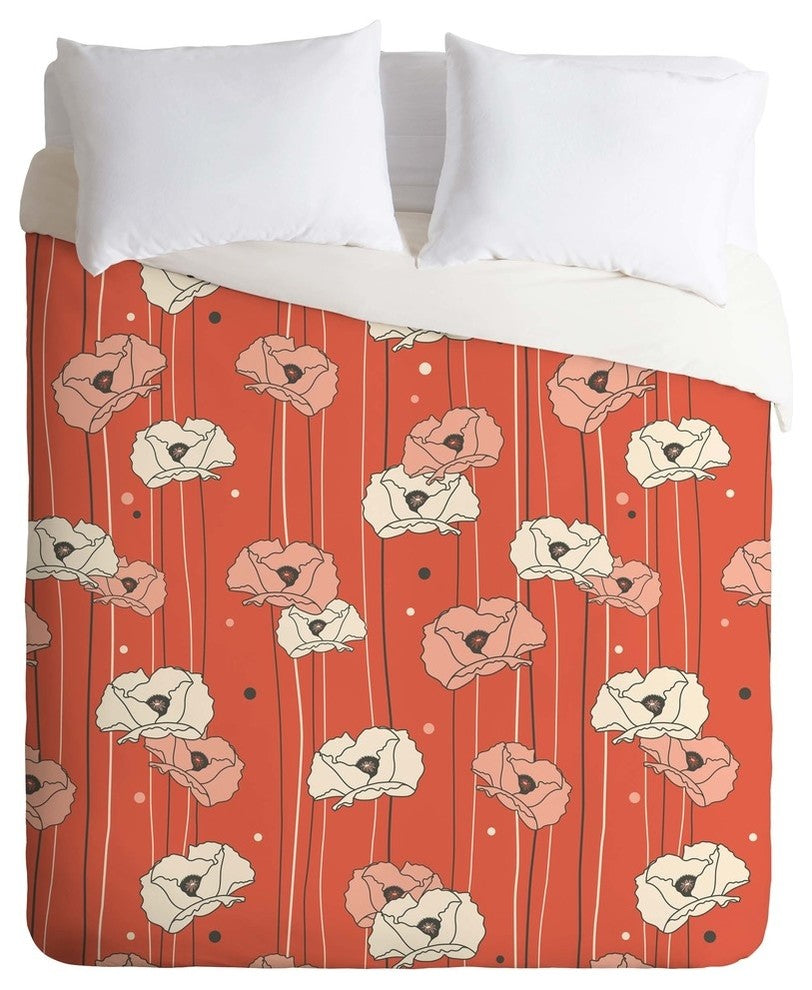 Deny Designs Heather Dutton Red Poppy Field 1 Duvet Cover - Lightweight