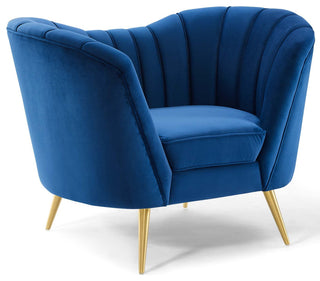 Opportunity Performance Velvet Armchair Navy