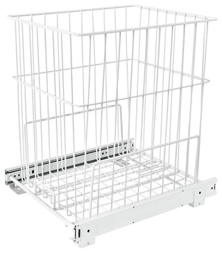 Steel Wire Pull Out Hamper for Vanity/Closet Applications, White
