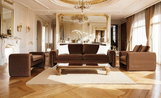 Divani Casa Bentley Modern Brown Velvet Sofa