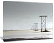 Electricity Pylons over Lagoon, Landscape Canvas Art Print, 40"x30"