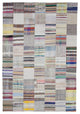 Rug N Carpet - Handmade Oriental 6' 7'' x 9' 10'' Rustic Patchwork Kilim Rug